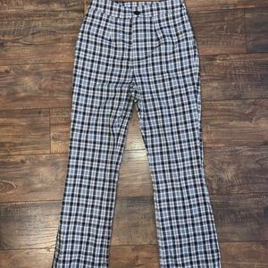 Straight leg Mid-waist plaid trousers🍎🖤